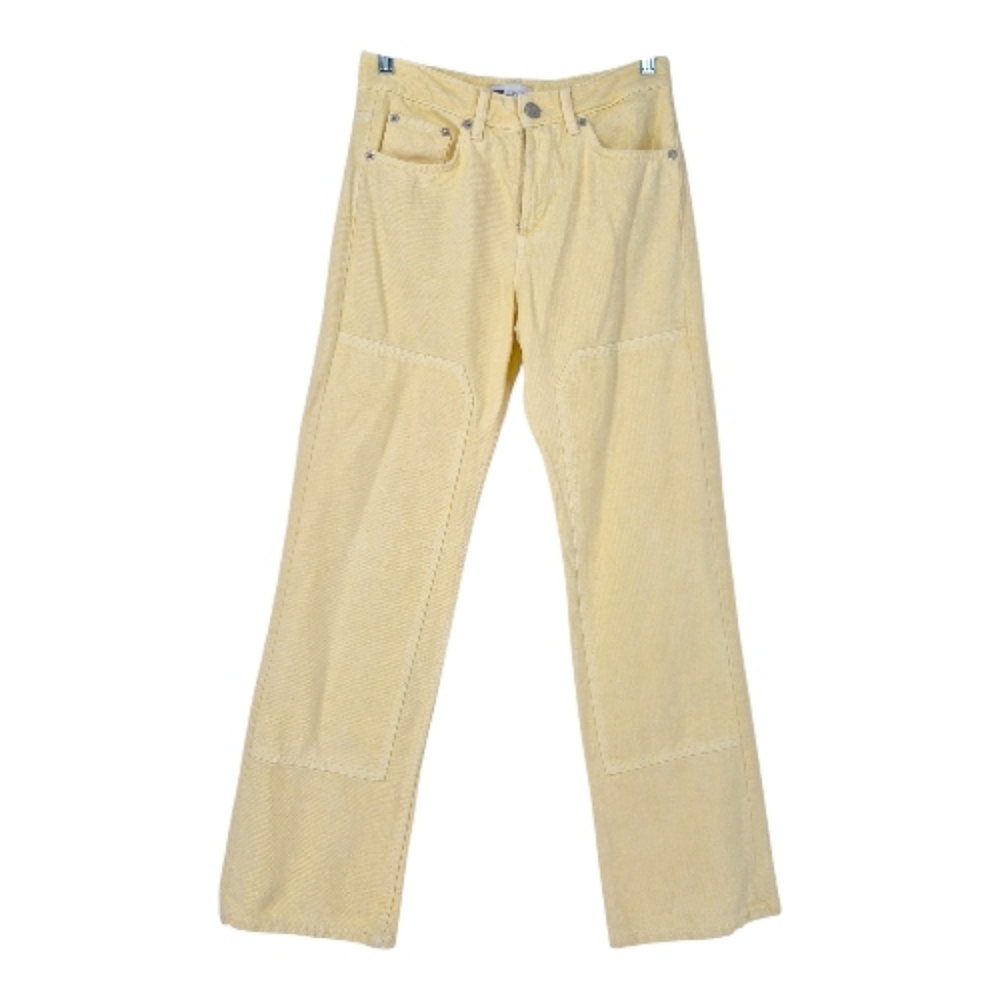Zara Cargo Yellow Wide‎ Leg Colorful Spring Cotton Denim Jeans